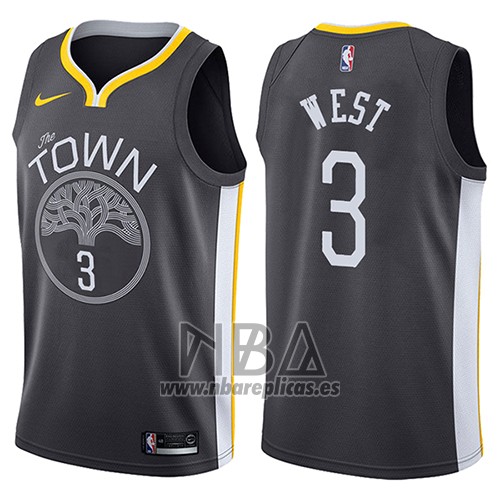 Camiseta Golden State Warriors David West NO 3 The Town Statement 2017-18 Negro